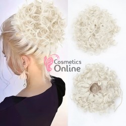 Coc modern din par artificial cu elastic W80360 Alb (White) - NEW